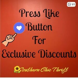 Red Promotional Graphic - "Press Like Button For Exclusive Discounts"